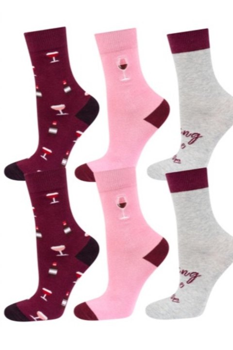 SOXO "SKARPETY SOXO W TUBIE - RED WINE, 3 PARY" - CZERWONY, 35-40 SOXO "SKARPETY SOXO W TUBIE - RED WINE, 3 PARY" - CZERWONY, 35-40