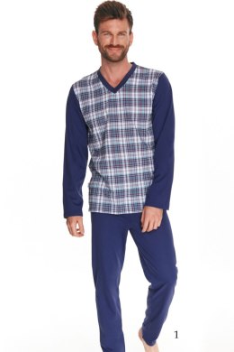 TARO 2633 PIŻAMA MĘSKA DŁUGA VICTOR 2XL-3XL - GRANATOWY, 2XL, 1