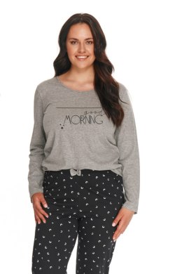 TARO 2807 PIŻAMA DAMSKA DŁUGA ANA 2XL-3XL - CIEMNY SZARY, 3XL, 2