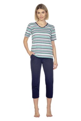 REGINA 654 PIŻAMA DAMSKA - GRANATOWY, XL, 3