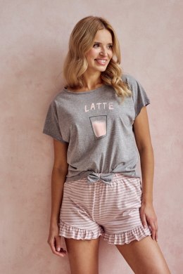 TARO 3126 PIŻAMA DAMSKA FRANKIE S-XL - SZARY MELANŻ, S, 1