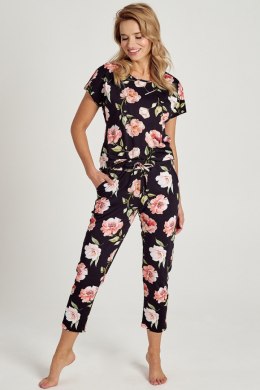 TARO 3136 PIŻAMA DAMSKA PEONY  - CZARNY, S