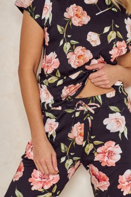 TARO 3136 PIŻAMA DAMSKA PEONY  - CZARNY, S