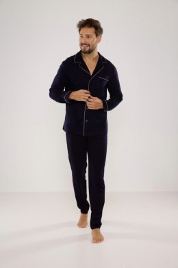 DE LAFENSE 729 PIŻAMA MĘSKA ROZPINANA NORBERTO - GRANAT, XL