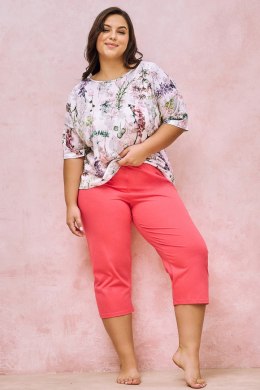 TARO 3157 PIŻAMA DAMSKA OLIVE 4XL-6XL - BIAŁY, 6XL