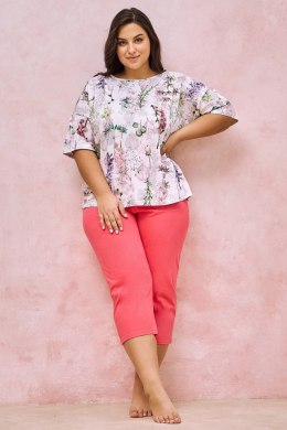 TARO 3157 PIŻAMA DAMSKA OLIVE 4XL-6XL - BIAŁY, 6XL
