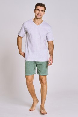 TARO 3182 PIŻAMA MĘSKA KIERAN M-2XL - SZARY MELANŻ, 2XL