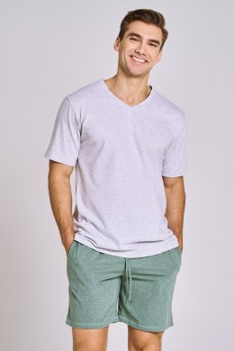 TARO 3182 PIŻAMA MĘSKA KIERAN M-2XL - SZARY MELANŻ, L
