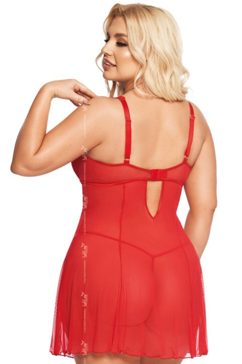 SOFTLINE BERTA KOSZULKA I STRINGI PLUS SIZE - CZERWONY, 3XL SOFTLINE BERTA KOSZULKA I STRINGI PLUS SIZE - CZERWONY, 3XL
