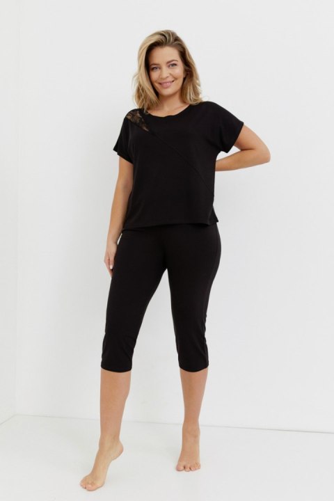 DE LAFENSE PIŻAMA DAMSKA VELAR 740 - CZARNY, 2XL DE LAFENSE PIŻAMA DAMSKA VELAR 740 - CZARNY, 2XL