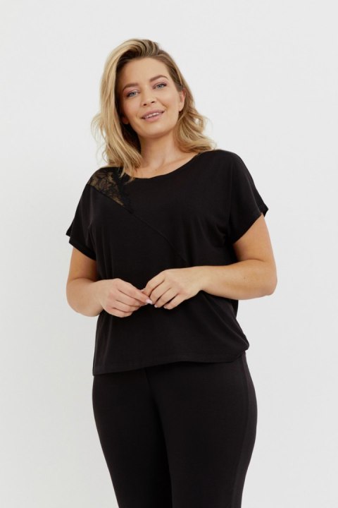 DE LAFENSE PIŻAMA DAMSKA VELAR 740 - CZARNY, 2XL DE LAFENSE PIŻAMA DAMSKA VELAR 740 - CZARNY, 2XL