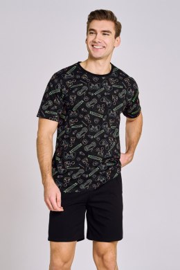 TARO 3185 PIŻAMA MĘSKA DEAN S-2XL - CZARNY, 2XL