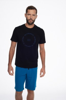 HENDERSON PIŻAMA MĘSKA EARTH 41292 SS24 - CZARNY-NIEBIESKI, XXL, 99X