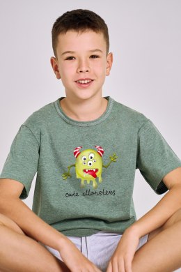 TARO 3197 PIŻAMA CHŁOPIĘCA KIERAN 146-158 - MELANŻ ZIELONY, 146
