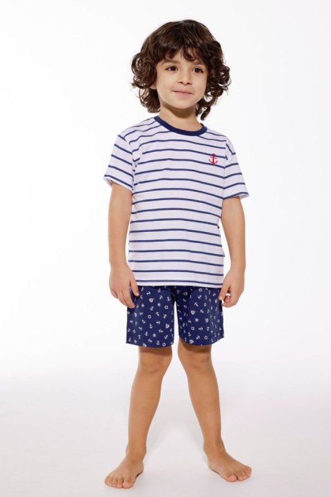 CORNETTE PIŻAMA BOY YOUNG KR 802/111 MARINE - BIAŁY, 140 CORNETTE PIŻAMA BOY YOUNG KR 802/111 MARINE - BIAŁY, 140