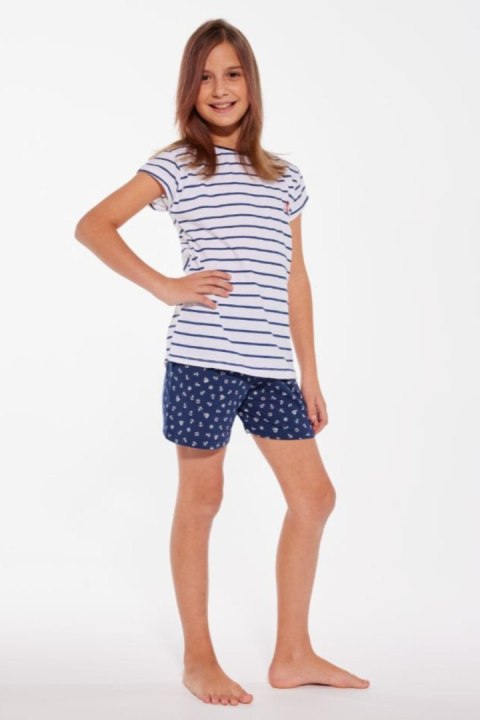 CORNETTE PIŻAMA GIRL YOUNG KR 246/103 MARINE - BIAŁY, 140 CORNETTE PIŻAMA GIRL YOUNG KR 246/103 MARINE - BIAŁY, 140