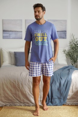 DOCTOR NAP PIŻAMA MĘSKA PMB 5345 2XL DR NAP - NIEBIESKI, XXL