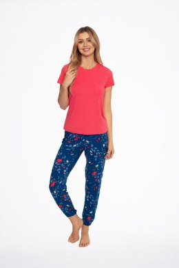 HENDERSON LADIES PIŻAMA DAMSKA AVA 41302 SS24 - GRANATOWY-KORALOWY, S