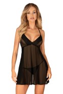 OBSESSIVE LATINESA BABYDOLL I STRINGI - CZARNY, XS/S