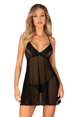 OBSESSIVE LATINESA BABYDOLL I STRINGI - CZARNY, XS/S