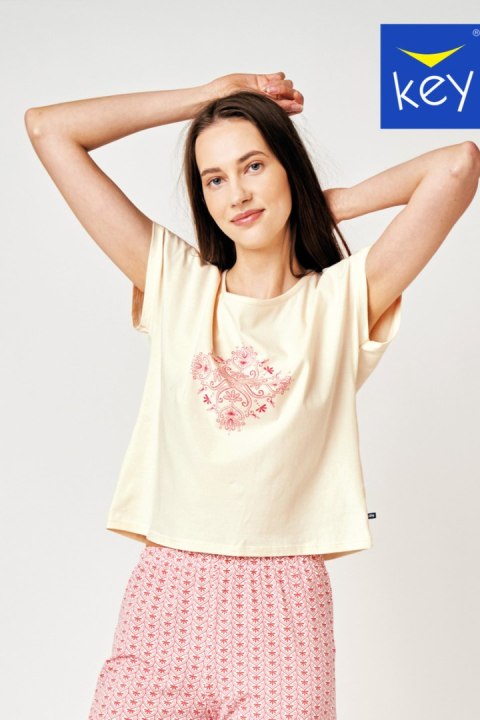 KEY PIŻAMA DAMSKA LNS 796 A24 - BRZOSKWINIOWY, XL KEY PIŻAMA DAMSKA LNS 796 A24 - BRZOSKWINIOWY, XL