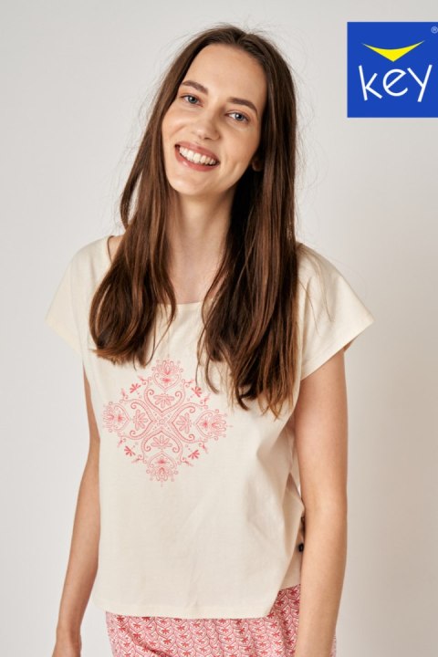 KEY PIŻAMA DAMSKA LNS 796 A24 - BRZOSKWINIOWY, XL KEY PIŻAMA DAMSKA LNS 796 A24 - BRZOSKWINIOWY, XL