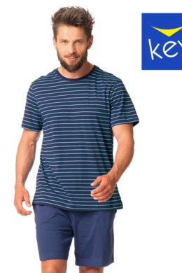 KEY PIZAMA MĘSKA MNS 367 A24 - GRANATOWO-TURKUSOWA, XL