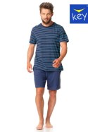 KEY PIZAMA MĘSKA MNS 367 A24 - GRANATOWO-TURKUSOWA, XL