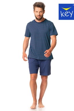 KEY PIZAMA MĘSKA MNS 367 A24 - GRANATOWO-TURKUSOWA, XL