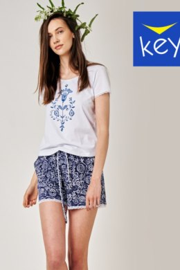 KEY PIŻAMA DAMSKA LNS 575 A24 - BIAŁO-GRANATOWY, XL