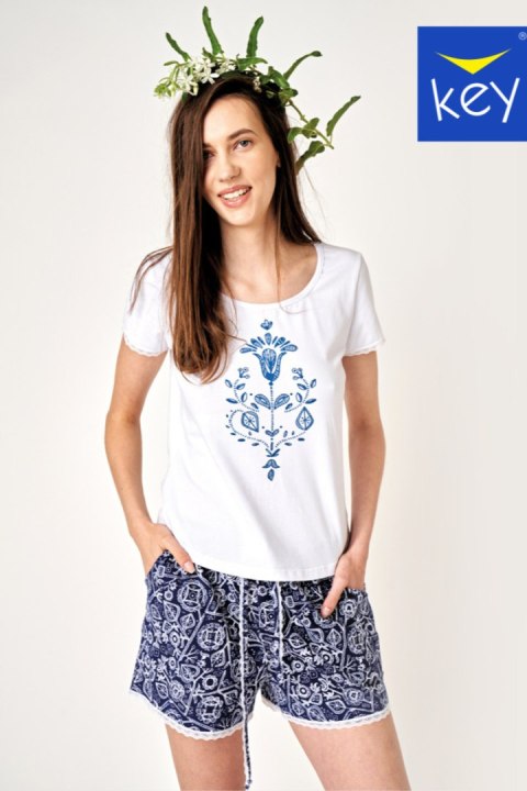 KEY PIŻAMA DAMSKA LNS 575 A24 - BIAŁO-GRANATOWY, XL KEY PIŻAMA DAMSKA LNS 575 A24 - BIAŁO-GRANATOWY, XL