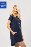 KEY KOSZULA NOCNA DAMSKA LND 421 A24 - GRANATOWA, S