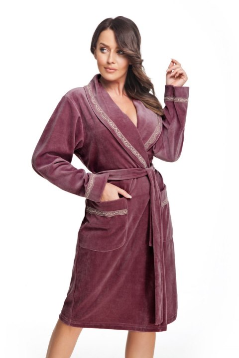 DOROTA SZLAFROK DAMSKI FR-220 - CIEMNA ŚLIWKA, 2XL