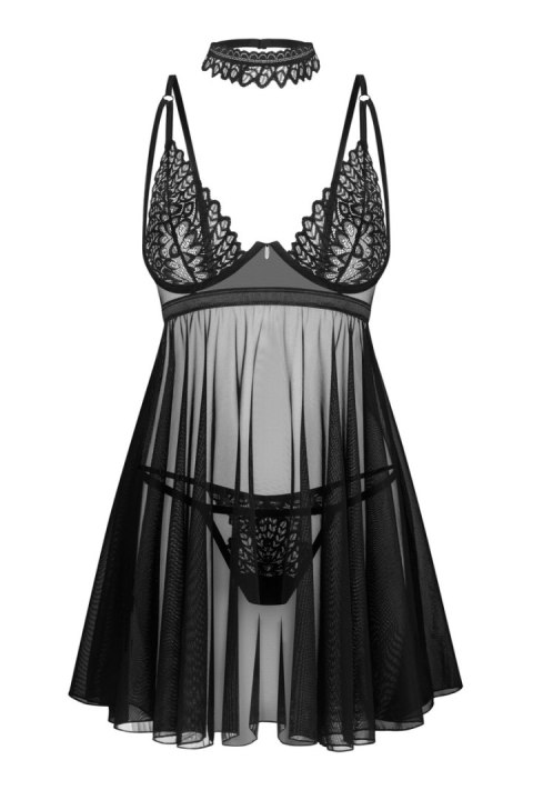 OBSESSIVE DONARELLA BABYDOLL I STRINGI - CZARNY, XS/S OBSESSIVE DONARELLA BABYDOLL I STRINGI - CZARNY, XS/S