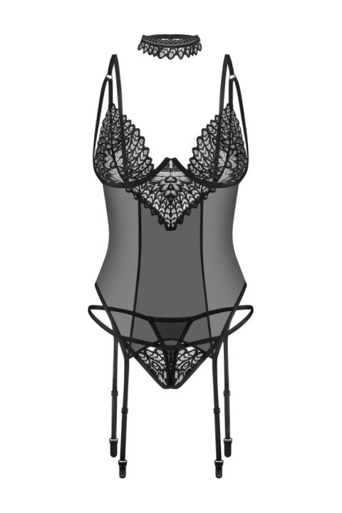 OBSESSIVE DONARELLA GORSET I STRINGI - CZARNY, XL/2XL OBSESSIVE DONARELLA GORSET I STRINGI - CZARNY, XL/2XL