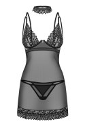 OBSESSIVE DONARELLA KOSZULKA I STRINGI - CZARNY, XL/2XL