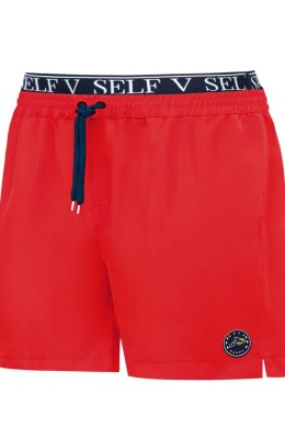 SELF SZORTY KĄPIELOWE MĘSKIE SUMMER SHORTS - SM25 - RED, M, 6A