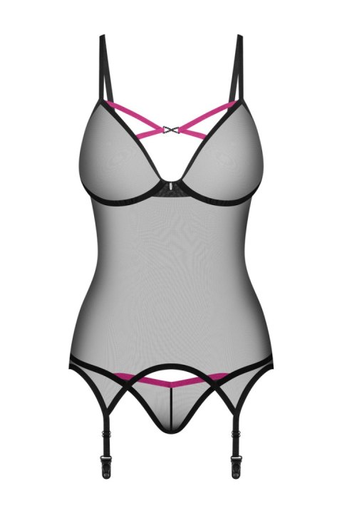 OBSESSIVE NOVENES GORSET I STRINGI - CZARNY, XL/2XL OBSESSIVE NOVENES GORSET I STRINGI - CZARNY, XL/2XL