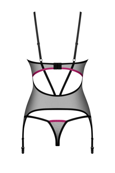OBSESSIVE NOVENES GORSET I STRINGI - CZARNY, XL/2XL OBSESSIVE NOVENES GORSET I STRINGI - CZARNY, XL/2XL