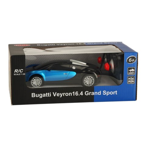 Samochód zdalnie sterowany na pilota RC Bugatti Veyron licencja 1:24 niebieski Samochód zdalnie sterowany na pilota RC Bugatti Veyron licencja 1:24 niebieski