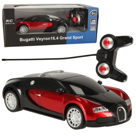 Samochód zdalnie sterowany na pilota RC zdalnie sterowany Bugatti Veyron licencja 1:24 czerwony Samochód zdalnie sterowany na pilota RC zdalnie sterowany Bugatti Veyron licencja 1:24 czerwony