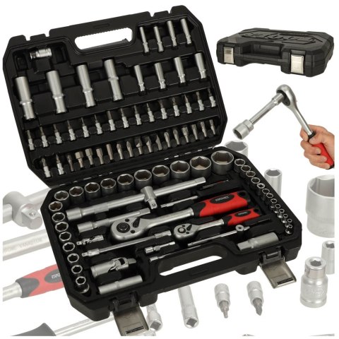 Klucze nasadowe komplet 1/2'' 1/4'' grzechotka zestaw 94el. KAFUWELL Klucze nasadowe komplet 1/2'' 1/4'' grzechotka zestaw 94el. KAFUWELL