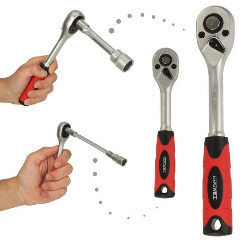 Klucze nasadowe komplet 1/2'' 1/4'' grzechotka zestaw 94el. KAFUWELL Klucze nasadowe komplet 1/2'' 1/4'' grzechotka zestaw 94el. KAFUWELL