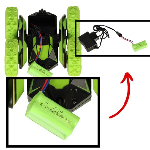 Samochód zdalnie sterowany na pilota RC Stunt Car Akrobata zielony Samochód zdalnie sterowany na pilota RC Stunt Car Akrobata zielony