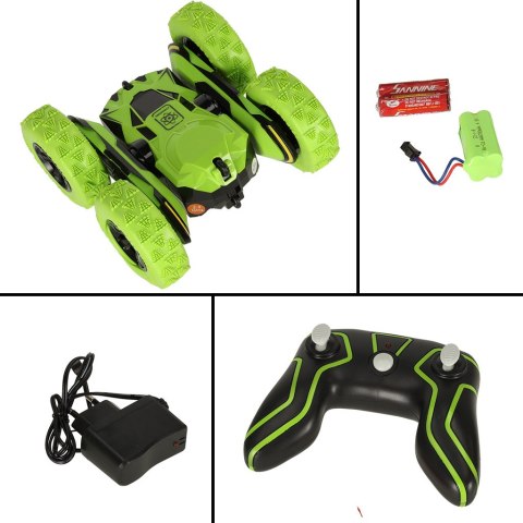 Samochód zdalnie sterowany na pilota RC Stunt Car Akrobata zielony Samochód zdalnie sterowany na pilota RC Stunt Car Akrobata zielony