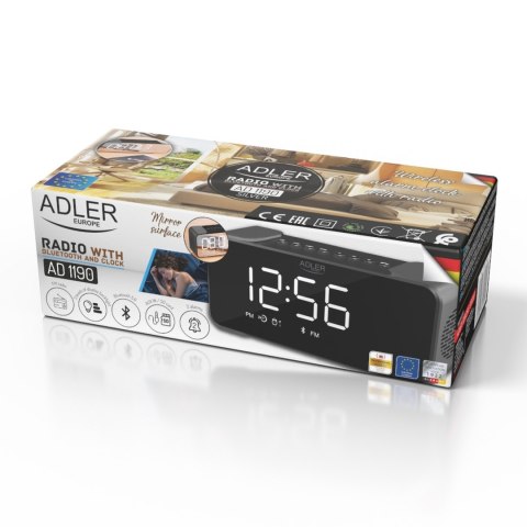 Adler AD 1190 Radiobudzik bezprzewodowy radio budzik przenośny Bluetooth USB AUX karta SD 2600mAh Adler AD 1190 Radiobudzik bezprzewodowy radio budzik przenośny Bluetooth USB AUX karta SD 2600mAh