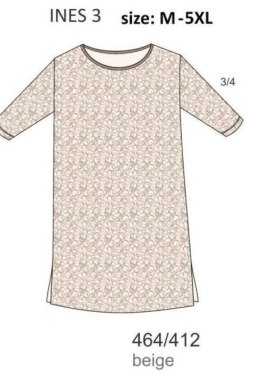 CORNETTE KOSZULA DAMSKA DR 464/412 INES 3 BIG - BEŻ, 5XL
