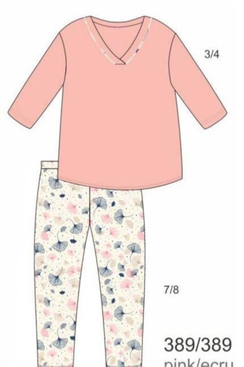 Cornette Piżama Damska Dr 389/389 Nina BIG - RÓŻ, 3XL Cornette Piżama Damska Dr 389/389 Nina BIG - RÓŻ, 3XL