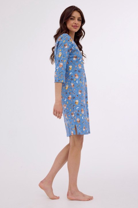 CORNETTE KOSZULA DAMSKA 485/383 OWLS 3 - NIEBIESKI, L