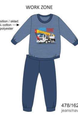 CORNETTE PIŻAMA BOY DR 478/162 WORK ZONE - JEANS, 128